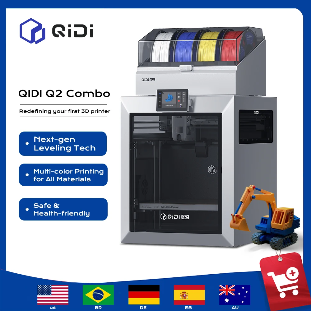 QIDI Q2 COMBO CoreXY 3D Printer 600mm/s High Speed Impressora 3D Enclosed Active Heated Chamber