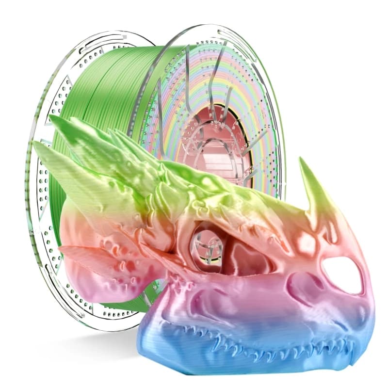 Conjure Silk PLA Rainbow Matte Multi-Color 1.75mm Dual/Tri Colors Fast Filament Plastic 1KG For