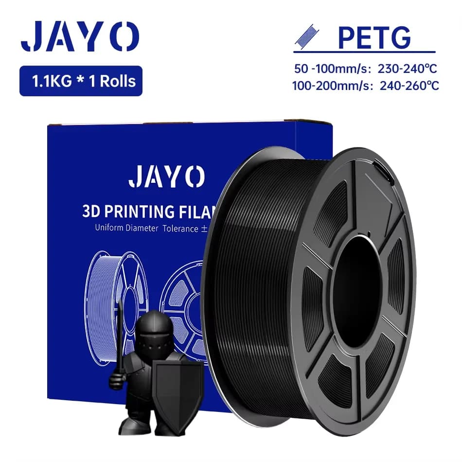 JAYO PETG Clear 3D Printer Filament 1.75 ±0.02mm 1.1kg/roll High Toughness Neatly Wound Filamen