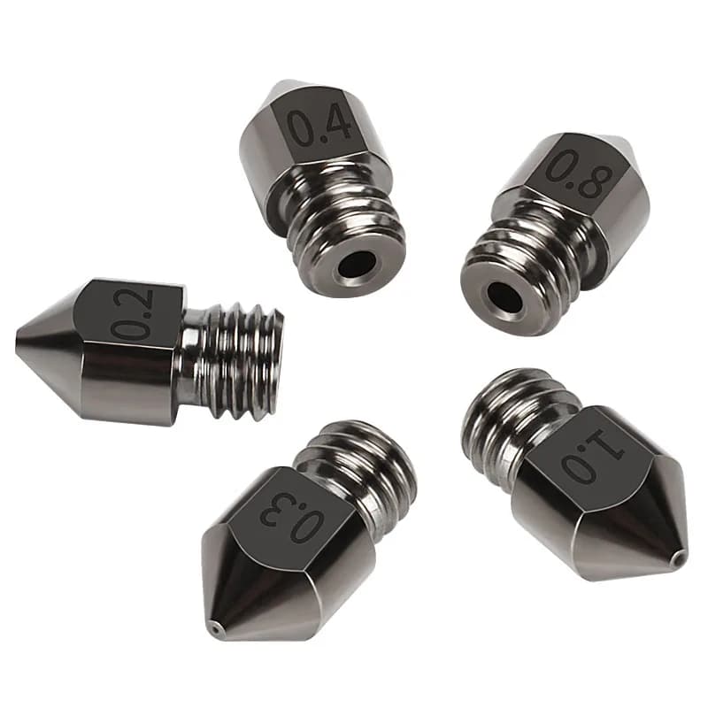 Kit 5 Bicos MK8 em aço reforçado (0.2 a 1.0 mm)