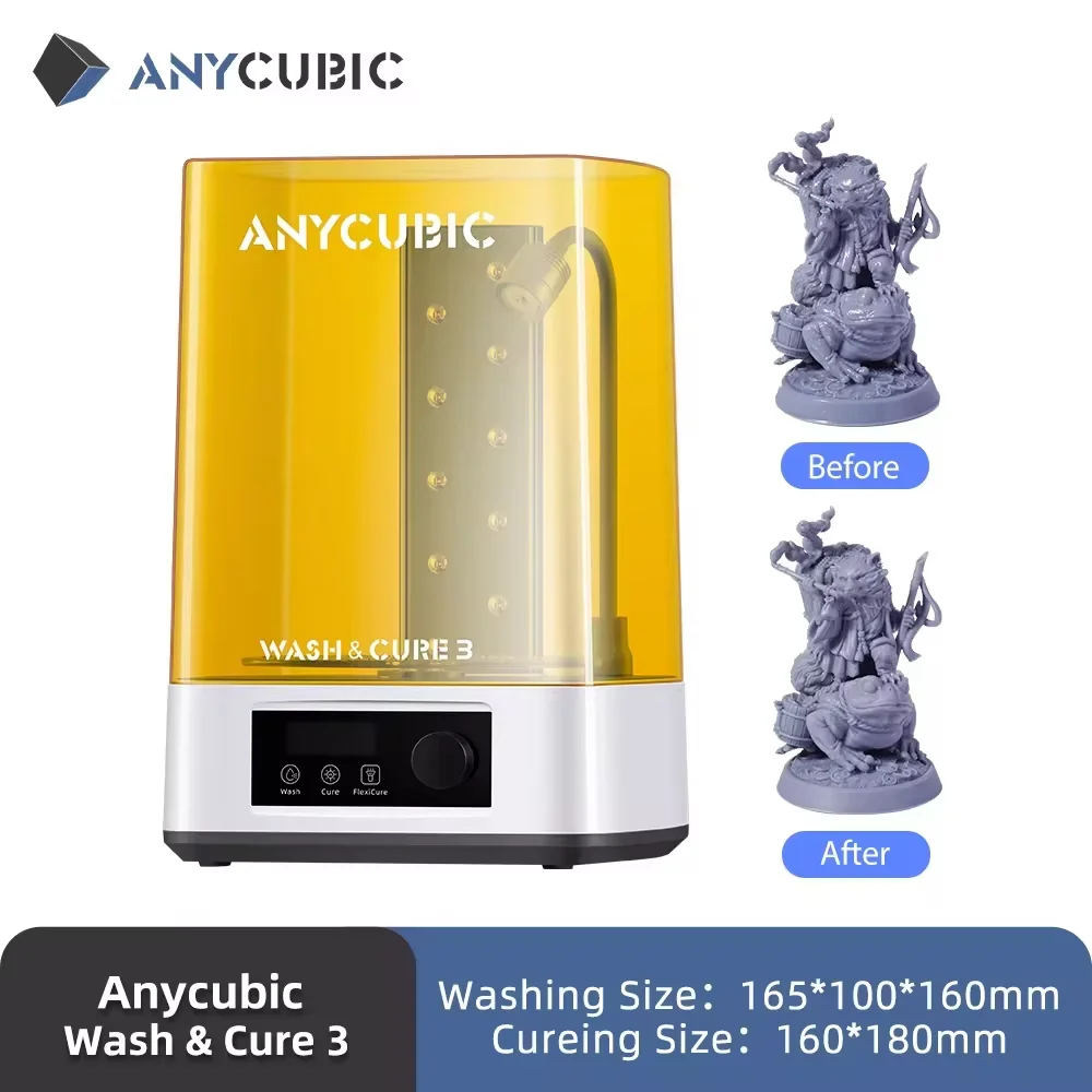 ANYCUBIC Wash & Cure 3 AE Version For Mars Photon Mono 4 LCD SLA DLP 3D Printer Models Curing R