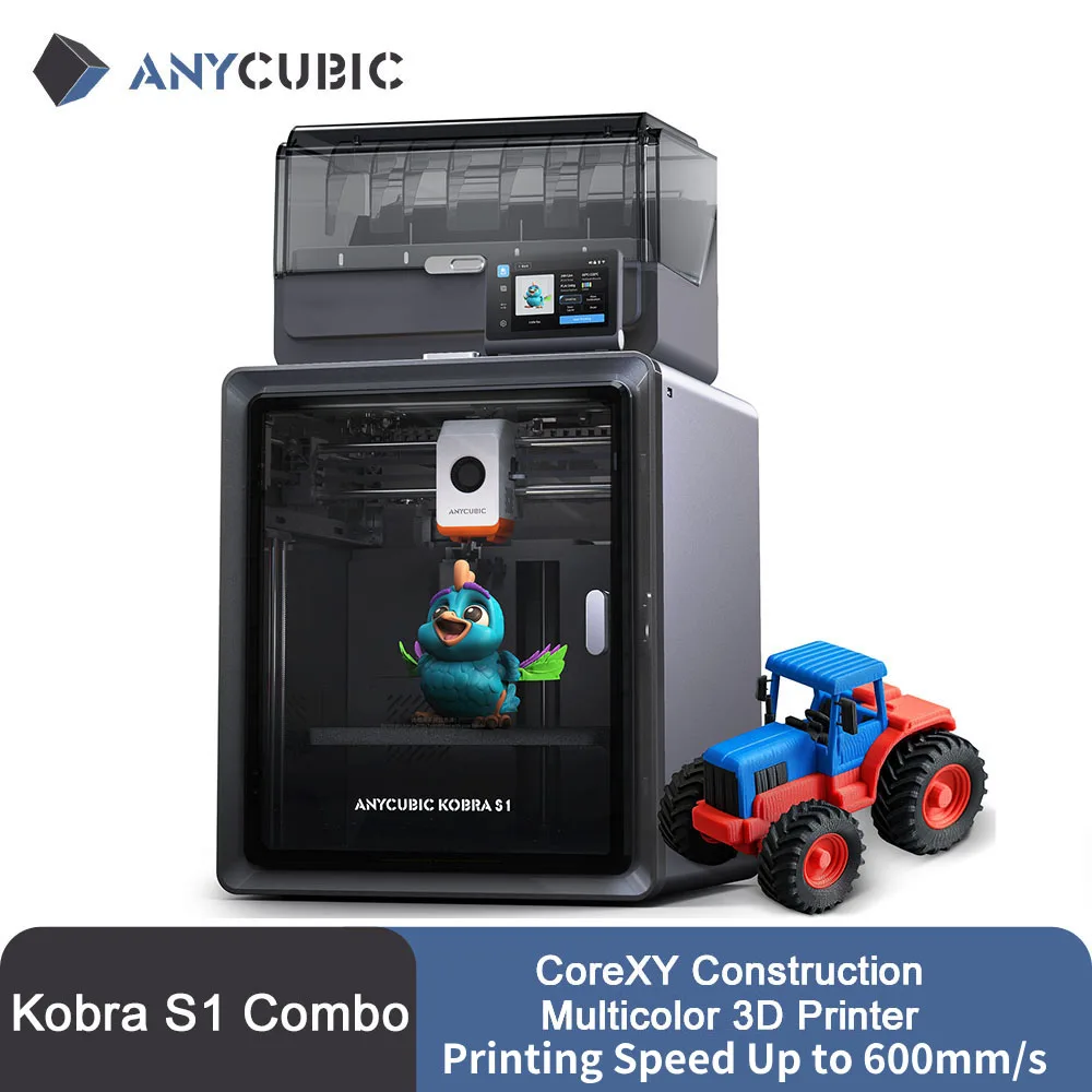 Anycubic Kobra S1 Combo Multi-Color 3D Printer Max Speed 600mm/s Core XY Stable Structure High