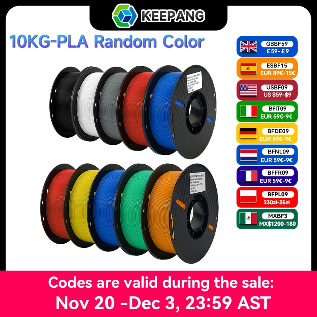 10KG PLA PETG Filament for 3D Printer Filament 1KG/Roll 1.75MM Plastic Filaments Line Up Neatly