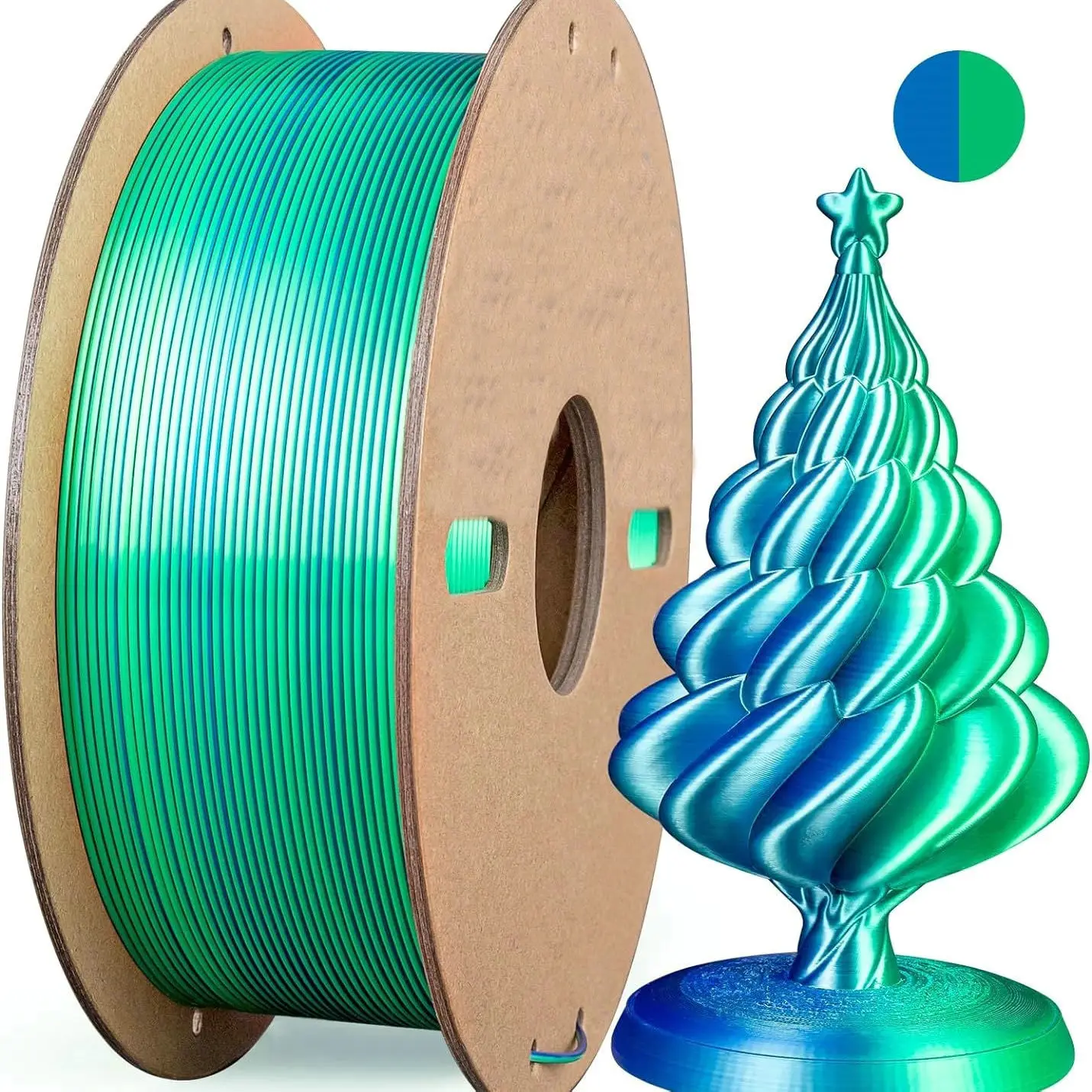 Multicolor 3D Printer Filament,Dual/Tri/Twist/Magic Color 1.75mm PLA Shiny Printing Filament,25