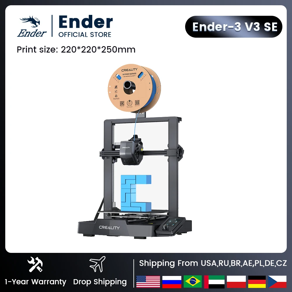 Creality 3D Ender-3 v3 SE Printer Dual Z-axis Capable Sprinte Direct Extruder Worry-free Auto L