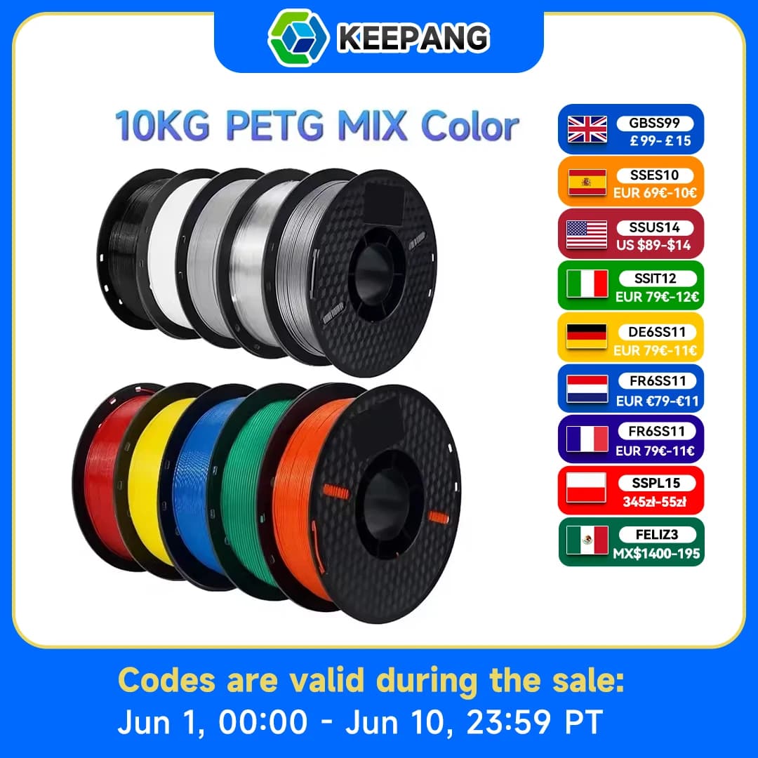 10/5kg PETG Filament For 3D Printer Plastic Material 22LBS 1.75mm Non-Toxic Eco-Friendly PETG 3